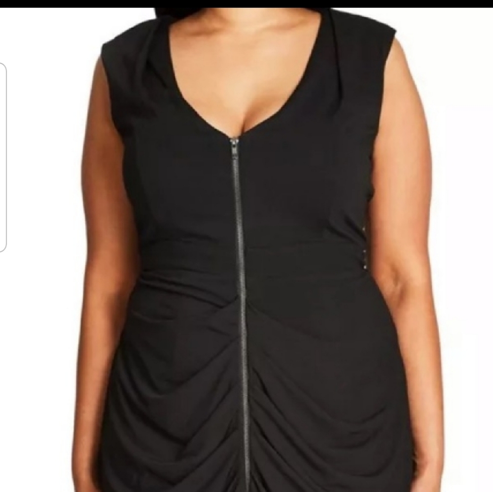 NWT City Chic Sexy Drape Black Dress 22
